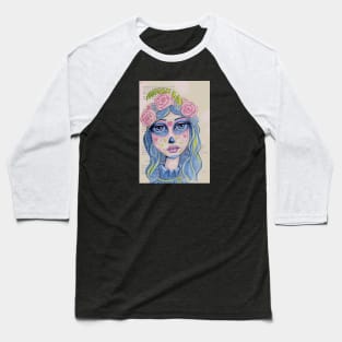 Sugar Skull Girl 1 of 3 Baseball T-Shirt